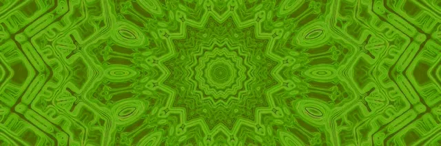 Neon Tunnel Green Kaleidoscope Star Vj Loop 3:1 Triple Wide 60fps Screensaver