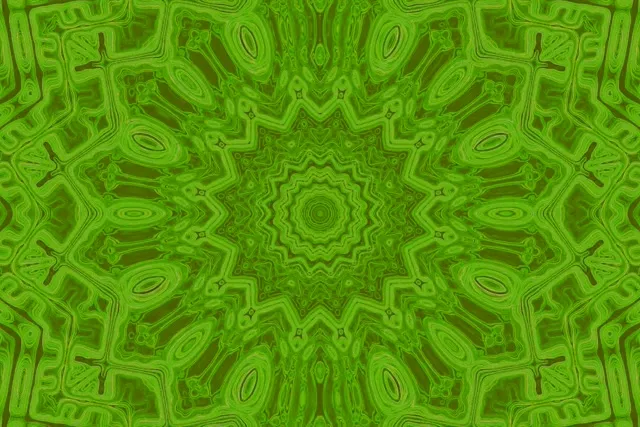 Tunnel Neon Stella Mandala Verde VJLoops 3:2 Surface 60fps Screensaver