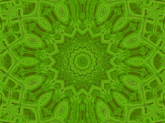 Neon Tunnel Green Star Kaleidoscope Vj Loop 4:3 Classic 60fps Screensaver