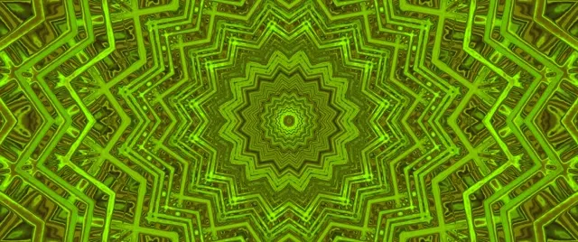 Žalias Neon Tunelis Kaleidoskopas Ekrano užsklanda 2.39:1 Cinemascope 60fps VJ Loop