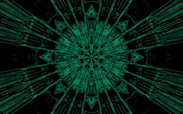 Neon Tunnel Green Fractal Kaleidoscope Burst VJ Loop 16:10 MacBook 60fps Screensaver