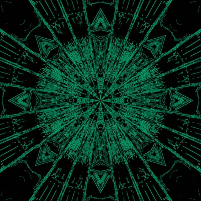 Neon Tunnel Green Fractal Kaleidoscope Burst VJ Loop 1:1 Square 60fps Screensaver