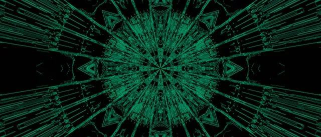 Neon Tunnel Green Fractal Kaleidoscope Burst Vj Loop 21:9 Ultrawide 60fps Screensaver