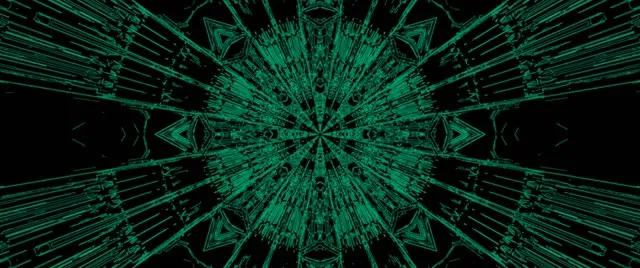 Neon Tunnel Green Kaleidoscope Burst Vj Loop 2.39:1 Cinemascope 60fps Screensaver