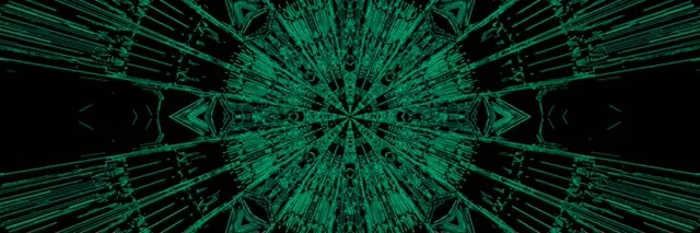 Túnel Neón Verde Caleidoscopio Estoupido VJLoops 3:1 Triple Ancho 60fps Protector