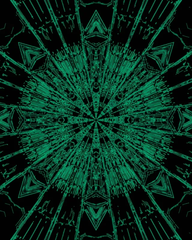 Túnel Neón Verde Mandala Caleidoscopio VJLoops 4:5 Instagram 60fps Protector