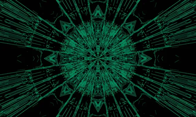 Túnel de Neó Explosió Calidoscopi Fractal Verd VJLoops 5:3 Wide 60fps Estalvi de Pantalla