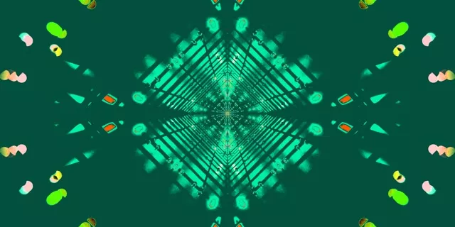 Neon Tunnel Kaleidoscope Diamond Grid VJ Loop 2:1 Univisium 60fps Screensaver