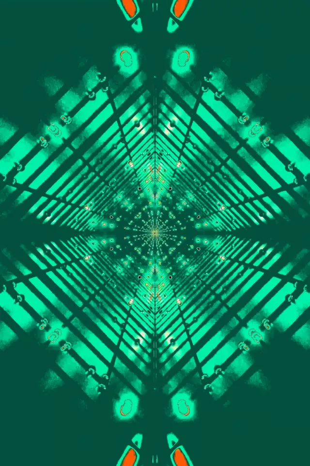 Neon-tunneli Vihreä Kaleidoskooppi VJ Loop 2:3 Photo Portrait 60fps Näytönsäästäjä