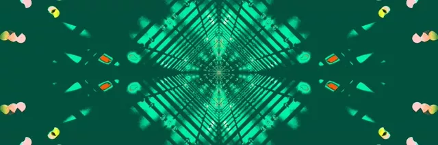 Neon Tunnel Green Diamond Kaleidoscope Vj Loop 3:1 Triple Wide 60fps Screensaver