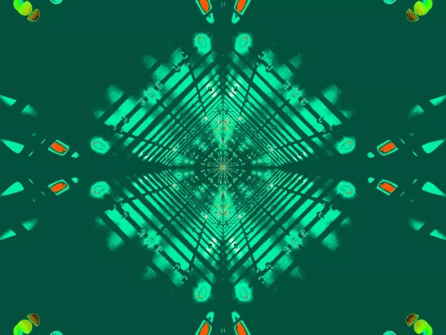 Neon Tunnel Green Diamond Kaleidoscope Vj Loop 4:3 Classic 60fps Screensaver