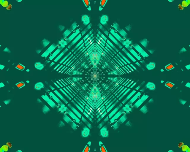 Neon Tunnel Green Diamond Grid Vj Loop 5:4 Industrial 60fps Screensaver