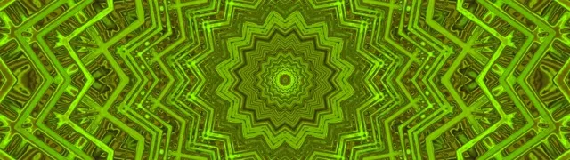 Terowongan Neon Hijau Mandala Screensaver 32:9 Super Ultrawide 60fps VJ Loop