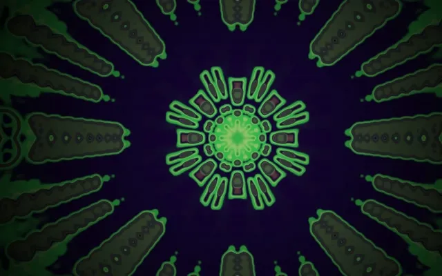 تونل نئون انفجار خار شعاعی سبز VJ Loop 60fps 16:10 MacBook محافظ صفحه