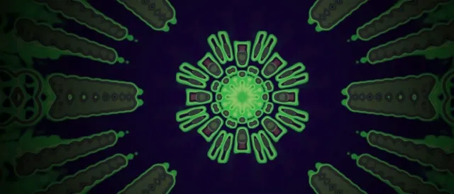 Neon Tunnel Green Radial Burst VJ Loop 21:9 Ultrawide 60fps Screensaver