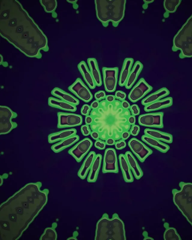 Неоновий Тунель Зелена Мандала Спалах VJ Loop 4:5 Instagram 60fps Заставка