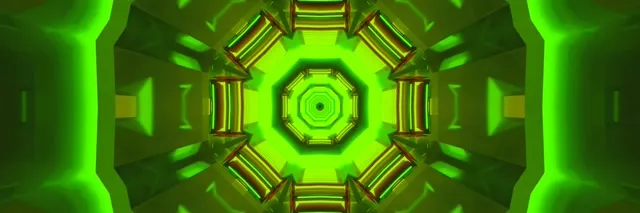 Túnel Neon Verde Caleidoscópio Octógono Vj Loop 3:1 Triple Wide 60fps Protetor de Tela