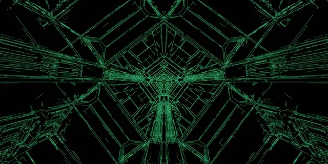 מנהרת ניאון ירוק שומר מסך 2:1 Univisium 60fps VJ Loop PC לפטופ