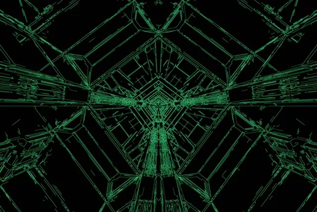 Tunnel Néon Vert Économiseur d'écran 3:2 Surface 60fps VJLoops PC Portable