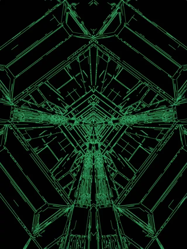 Tunel Neon Verde Screensaver 3:4 iPad Portrait 60fps VJLoops