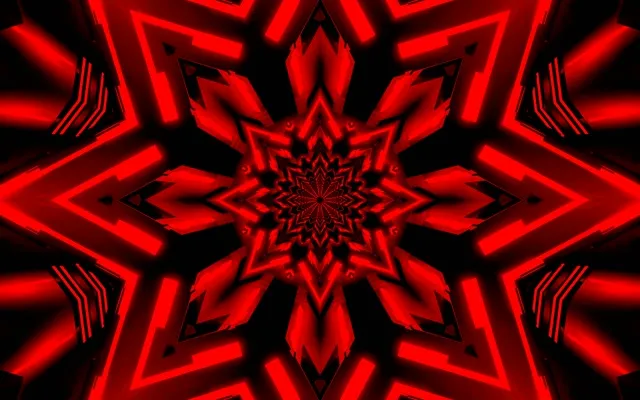 Neon Tunnel Green Star Kaleidoscope Vj Loop 60fps 16:10 Macbook Screensaver