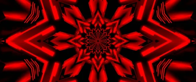 Neon Tunnel Green Star Kaleidoscope VJ Loop 2.39:1 Cinemascope 60fps Screensaver