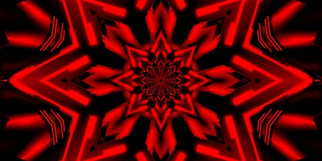 Neon Tunnel Green Star Kaleidoscope Vj Loop 2:1 Univisium 60fps Screensaver