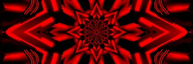 Green Neon Tunnel Star Kaleidoscope Vj Loop 3:1 Triple Wide 60fps Screensaver