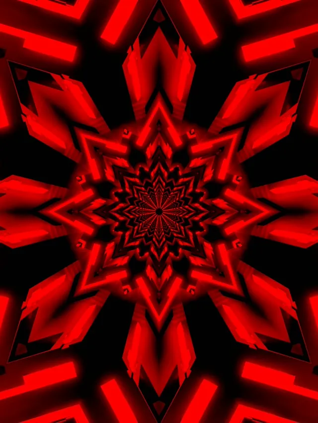 Tunnel Neon Verde Stella Caleidoscopio VjLoops 3:4 iPad Portrait 60fps Screensaver