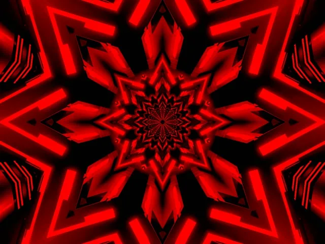 Neon Tunnel Green Star Kaleidoscope VJ Loop 4:3 Classic 60fps Screensaver