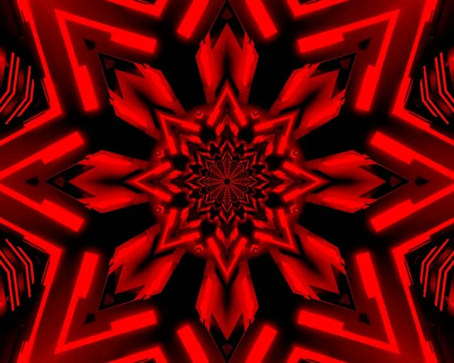 Túnel de Neon Estrella Verda Caleidoscopi VJ Loop 5:4 Industrial 60fps Screensaver