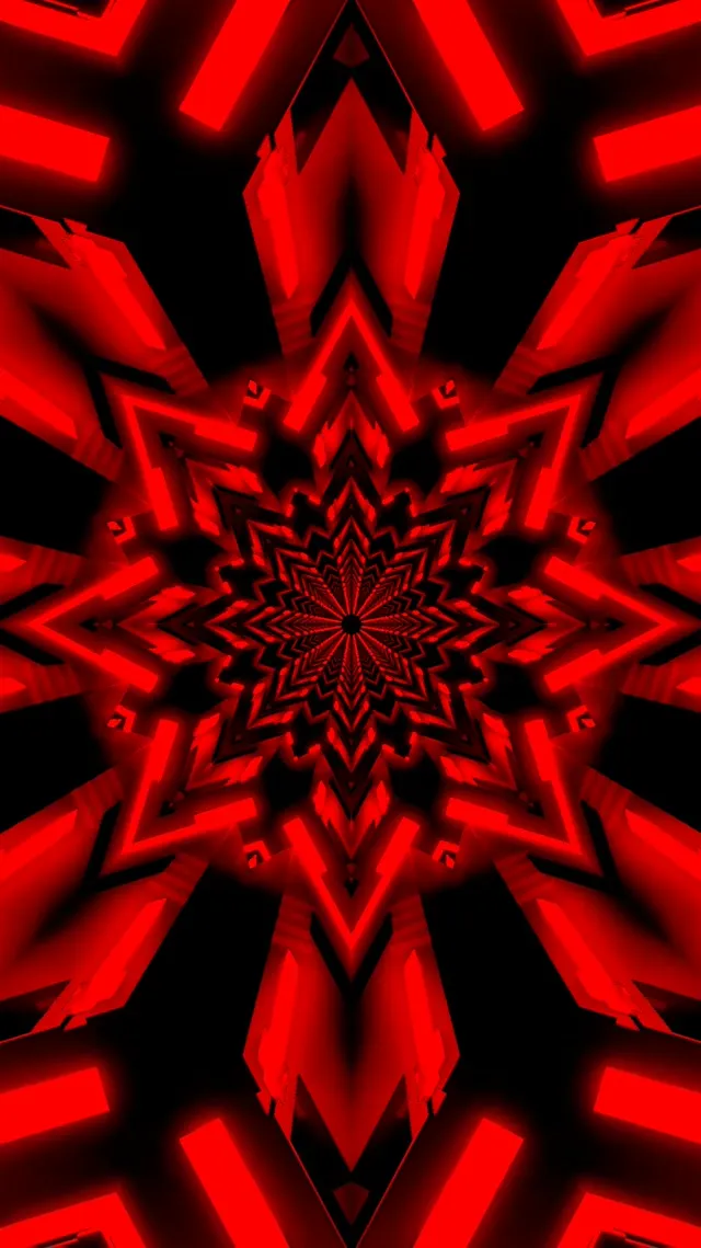 Neon Tunnel Green Star Kaleidoscope Vj Loop 9:16 Reels 60fps Screensaver