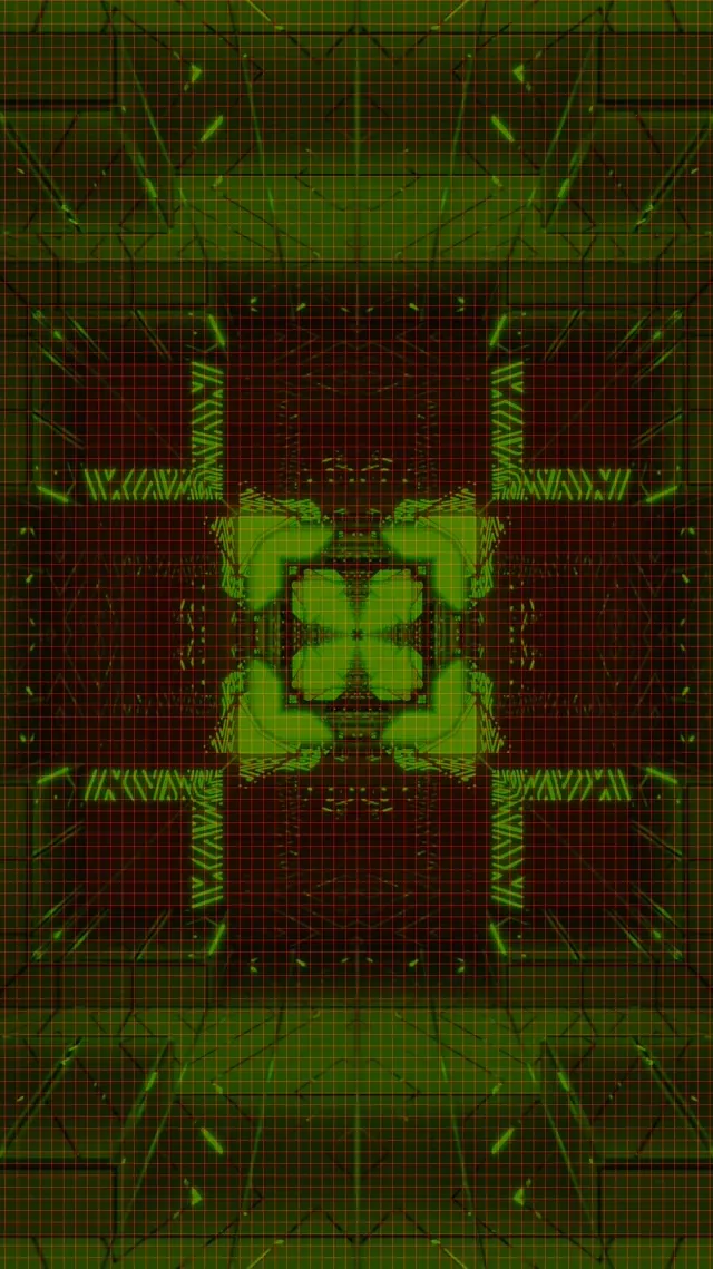 Neon Tunel Zelena Mreža Fraktalni Loop 9:16 Reels 60fps Čuvar Ekrana Vj Loop