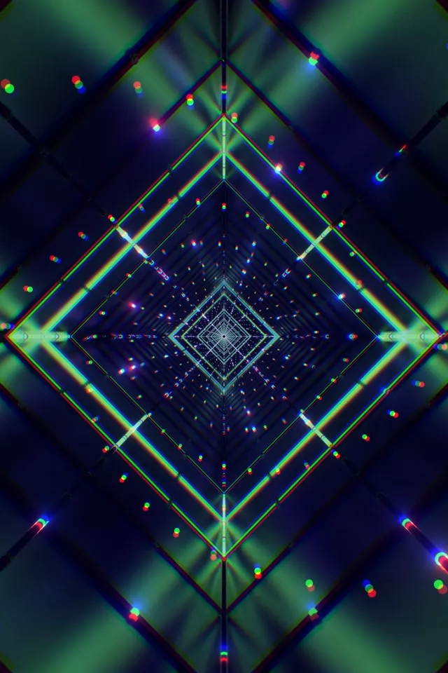 Neon Tunela Diamante Zuloa VJLoops 60fps 2:3 Argazki Portrait Pantaila-babeslea