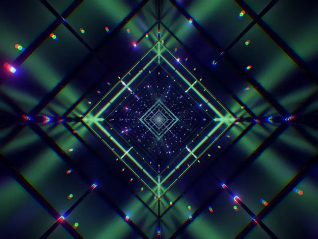 Tunnel Neon Vortice Griglia Diamante VJLoops 4:3 Classic 60fps Screensaver