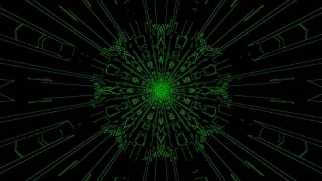 Зеленый Неоновый Туннель Заставка 4K UHD 60fps VJ Loop