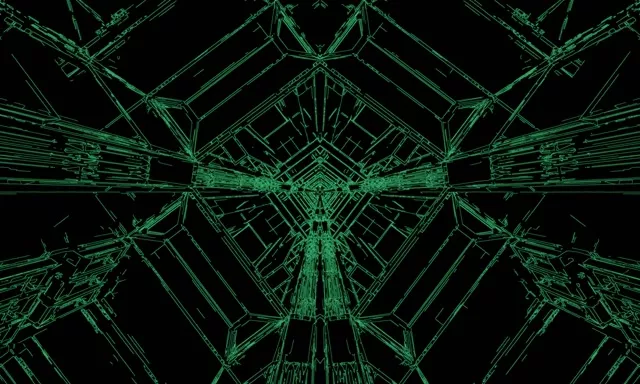 Groen Neon Tonnel Skermbewaarder 5:3 Wyd 60fps VJ Lus PC Laptop