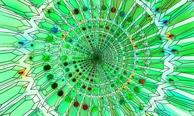 Зелений Неоновий Тунель Заставка 5:3 Широкий 60fps VJ Loop ПК Ноутбук