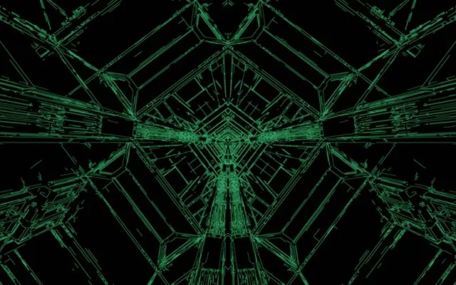 Zielony Tunel Neonowy Wygaszacz Ekranu 60fps 16:10 MacBook VJLoops Geometric Grid