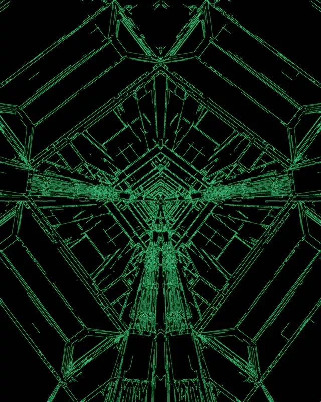 מנהרת ניאון ירוק שומר מסך 60fps 4:5 Instagram VJ Loop PC לפטופ