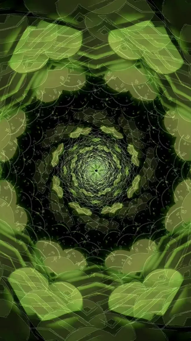 Berde Neon Tunnel Espiral Bortizea | 9:16 Reels 60fps VJLoops Pantaila-babeslea