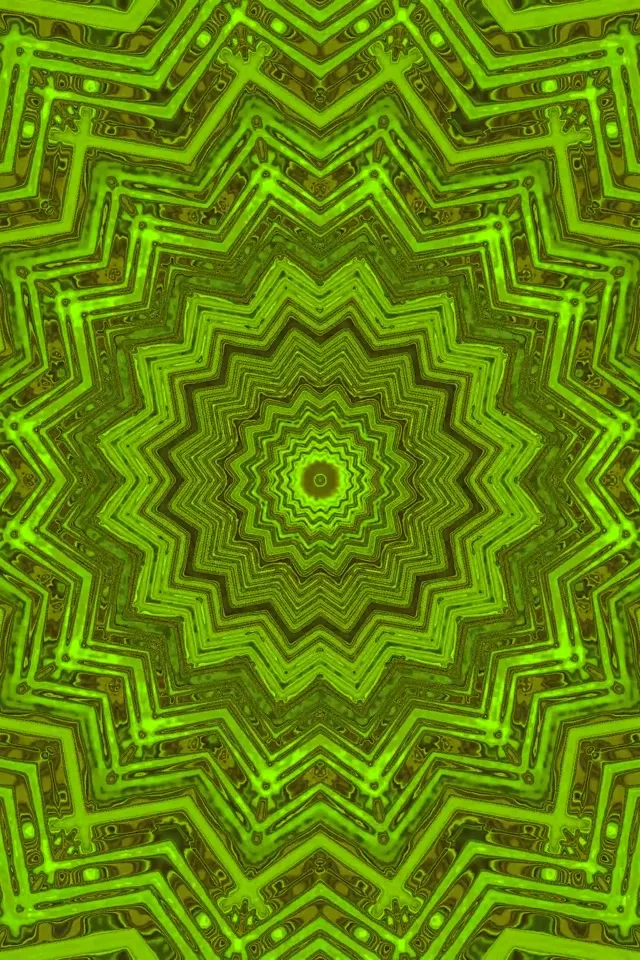 Vihreä Neon Tunnel Star Mandala 60fps 2:3 photo portrait screensaver pc VJ Loop