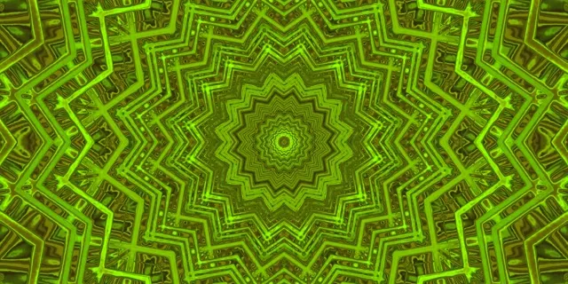 Terowongan Neon Hijau Bintang Screensaver 2:1 Univisium 60fps VJ Loop