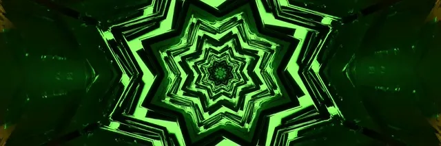 Neon Tunnel Grøn Stjerne Hvirvel VJ Loop 3:1 Triple Wide 60fps Pauseskærm