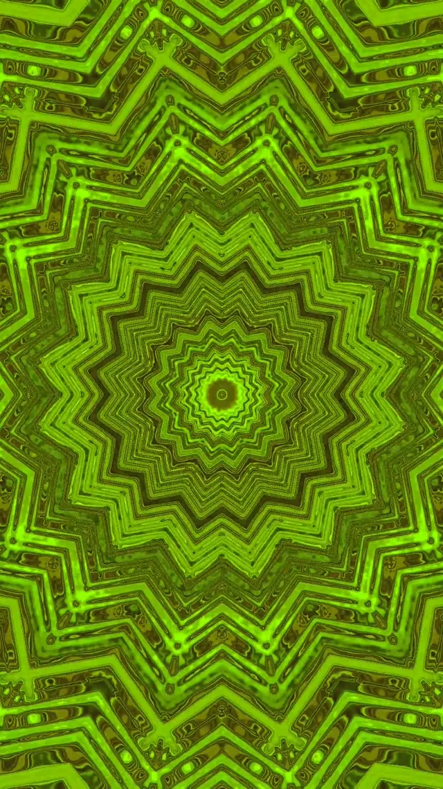 Зеленый Неоновый Туннель Звезда Заставка 60fps 9:16 Reels VJ Loop