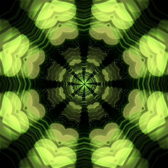 Neon Tunnel Fractal Kaleidoscope Vortex 1:1 Square 60fps Screensaver Loop