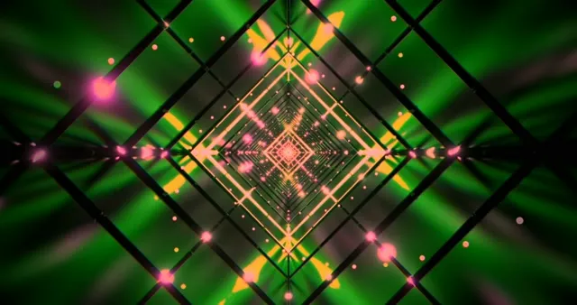 Green Neon Tunnel VJ Loop | Abstract Geometric Light Show 4K