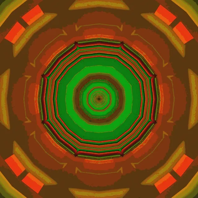 Túnel de Neón Verde Octógono Vórtice Protector de Pantalla 1:1 Cadrado 60fps Vj Loop