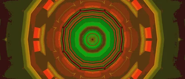 Neon Tunnel Green Octagon Vortex Vj Loop 21:9 Ultrawide 60fps Screensaver