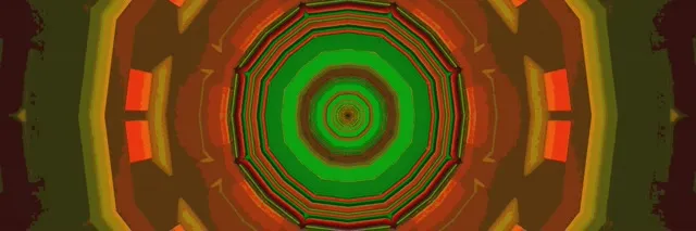 네온 터널 옥타곤 소용돌이 그린 3:1 Triple Wide 60fps 화면보호기 VJ Loop